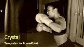  Presentation with heavy weight fight - Beautiful theme featuring flurried - dedicated young female fighter throwing backdrop and a tawny brown colored foreground