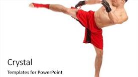  Presentation with mma - PPT theme featuring mma fighter background and a white colored foreground