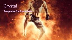  Presentation with mma - Slides consisting of mixed-martial-arts-fighter-mma background and a wine colored foreground