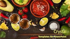  Presentation with mexican food - Amazing slide deck having mixed mexican food background party backdrop and a tawny brown colored foreground