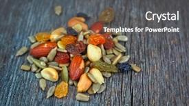  Presentation with healthy snack - Amazing presentation design having mixed nuts healthy snack backdrop and a dark gray colored foreground