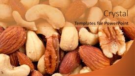  Presentation with hazelnuts - Slide deck with mixed-nuts-including-almonds-cashews background and a gold colored foreground
