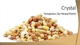  Presentation with dried fruits seeds nuts - Amazing PPT layouts having mixed nuts on white background backdrop and a white colored foreground