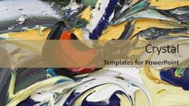  Presentation with oil - Amazing PPT theme having mixed-oil-colors-abstract-background backdrop and a coral colored foreground