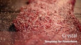  Presentation with raw meat - Theme having mixed-pepper-and-spices background and a red colored foreground