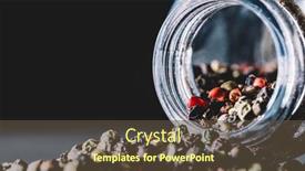  Presentation with spilling - Cool new presentation theme with mixed peppercorns spilling from a glass jar on the kitchen counter seasoning backdrop and a tawny brown colored foreground
