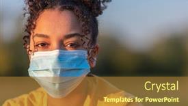  Presentation with african american teenager girl - Presentation design with mixed-race-african-american-teenager background and a tawny brown colored foreground