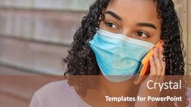  Presentation with african american teenager girl - Presentation design having mixed-race-african-american-teenager background and a tawny brown colored foreground