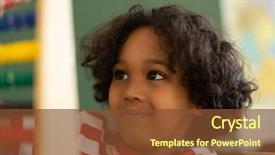  Presentation with mathematics - PPT theme having mixed-race boy learning mathematics background and a tawny brown colored foreground