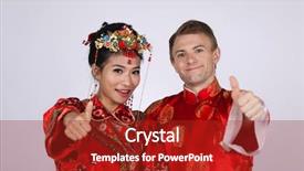  Presentation with chinese wedding - Theme with mixed race bride and groom background and a crimson colored foreground