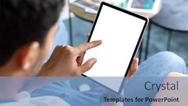  Presentation with social distancing - Amazing PPT layouts having mixed-race-businessman-using-tablet backdrop and a teal colored foreground