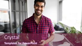  Presentation with social distancing - PPT layouts with mixed-race-businessman-working background and a violet colored foreground