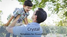  Presentation with race - Cool new PPT layouts with mixed race father and son backdrop and a light blue colored foreground