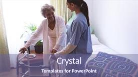  Presentation with african american patient - Cool new presentation theme with mixed race female nurse backdrop and a ocean colored foreground