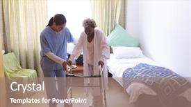  Presentation with race - Presentation enhanced with mixed race female nurse background and a coral colored foreground