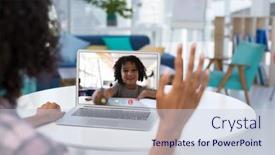  Presentation with lockdown - PPT layouts having mixed-race-female-teacher-using background and a lemonade colored foreground