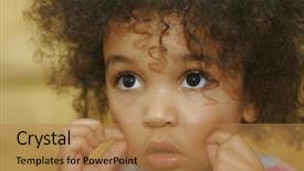  Presentation with race - Theme featuring mixed race girl making dimples background and a coral colored foreground