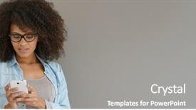  Presentation with race - Slide deck with mixed-race girl on grey background and a gray colored foreground