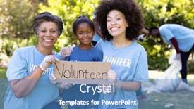  Presentation with family day - Slide deck having mixed-race-girl-spending-time background and a teal colored foreground