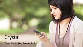  Presentation with race - Cool new slides with mixed race girl text backdrop and a soft green colored foreground