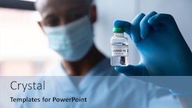  Presentation with vaccination - Presentation design consisting of mixed-race-male-doctor-holding background and a light blue colored foreground