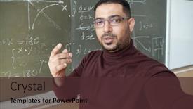  Presentation with equation - Slide set enhanced with mixed-race-man-holding-smartphone background and a tawny brown colored foreground