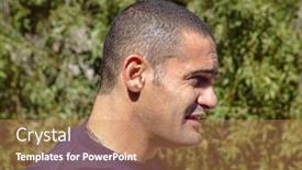  Presentation with neighborhood - Cool new presentation theme with mixed-race-man-walking backdrop and a coral colored foreground