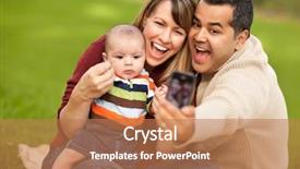  Presentation with new parents baby and dr - Beautiful slides featuring mixed race parents and baby backdrop and a coral colored foreground