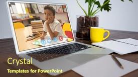  Presentation with race - Colorful slide deck enhanced with mixed-race-schoolboy-learning-displayed backdrop and a tawny brown colored foreground