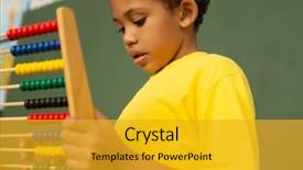  Presentation with race - PPT layouts consisting of mixed-race schoolboy learning mathematics background and a gold colored foreground