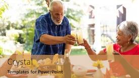  Presentation with lemonade - Colorful theme enhanced with mixed-race-senior-man-raising backdrop and a yellow colored foreground