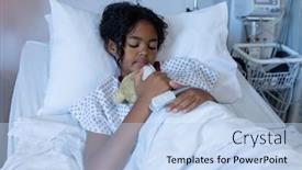  Presentation with pulse - Beautiful PPT layouts featuring mixed-race-sick-girl-asleep backdrop and a light blue colored foreground