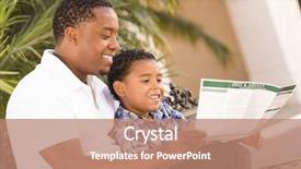  Presentation with family reading - Beautiful slides featuring mixed race son having fun backdrop and a coral colored foreground