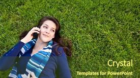  Presentation with people talking - Amazing presentation theme having mixed race student talking backdrop and a tawny brown colored foreground