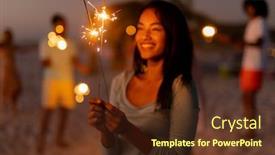  Presentation with sunset beach - Presentation with mixed-race-woman-enjoying background and a tawny brown colored foreground