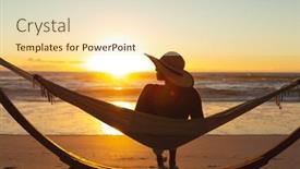  Presentation with sunset beach - Theme featuring mixed-race-woman-on-beach background and a lemonade colored foreground