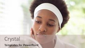  Presentation with epidemic - Beautiful presentation design featuring mixed-race-woman-spending-time backdrop and a coral colored foreground