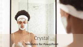  Presentation with epidemic - Audience pleasing presentation theme consisting of mixed-race-woman-spending-time backdrop and a coral colored foreground