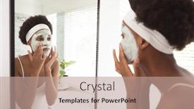  Presentation with social distancing - Amazing presentation design having mixed-race-woman-spending-time backdrop and a coral colored foreground