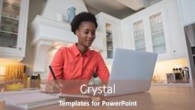  Presentation with social distancing - Colorful slides enhanced with mixed-race-woman-spending-time backdrop and a coral colored foreground