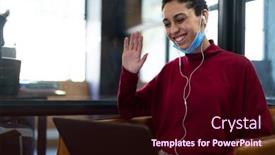  Presentation with hygiene - Beautiful PPT theme featuring mixed-race-woman-wearing-lowered backdrop and a wine colored foreground
