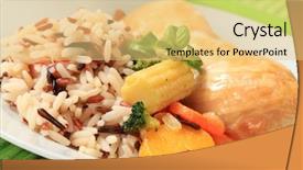  Presentation with meat - Slide deck consisting of mixed rice chicken meat background and a yellow colored foreground