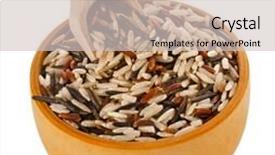  Presentation with spoon - PPT theme with mixed rice in wooden bowl background and a soft green colored foreground