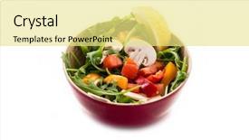  Presentation with capsicum - Amazing presentation theme having mixed salad with arugula mushrom and capsicum backdrop and a blonde colored foreground