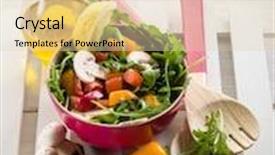  Presentation with capsicum - Cool new slide deck with mixed salad with arugula mushroom and capsicum backdrop and a lemonade colored foreground