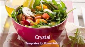  Presentation with capsicum - PPT theme enhanced with mixed salad with arugula mushroom and capsicum background and a crimson colored foreground
