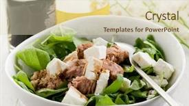  Presentation with tuna - Cool new theme with mixed salad with fresh spinach tuna and feta cheese backdrop and a soft green colored foreground