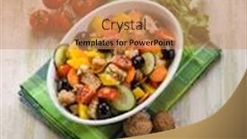  Presentation with nuts - Colorful theme enhanced with mixed-salad-with-nuts backdrop and a coral colored foreground