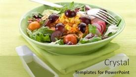  Presentation with maize - Cool new theme with mixed salad with slice grapes carrot arugula maize and green salad backdrop and a yellow colored foreground