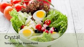  Presentation with salad - Slides with mixed salad background and a mint green colored foreground